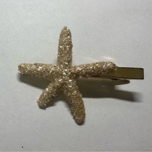 Gold and sand star fish hair clip
